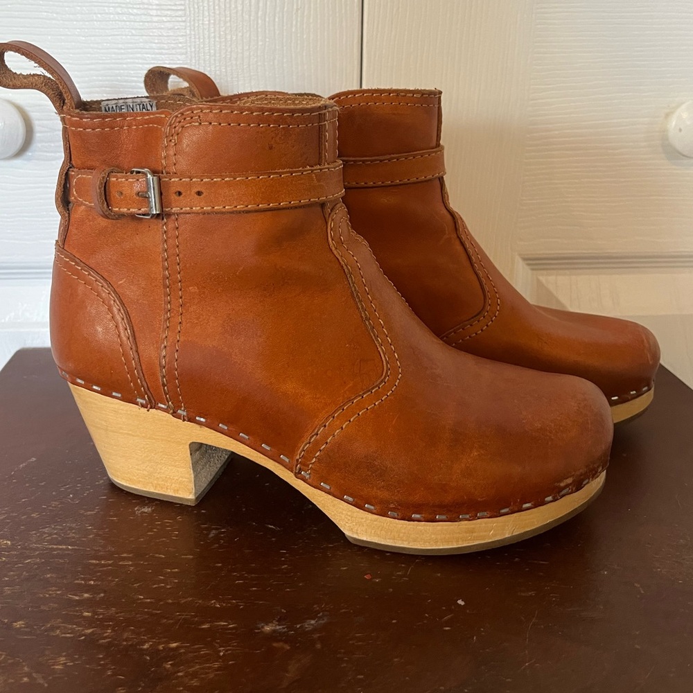 Swedish Hasbeens Toffel brown leather Jodhpur bootie size 38